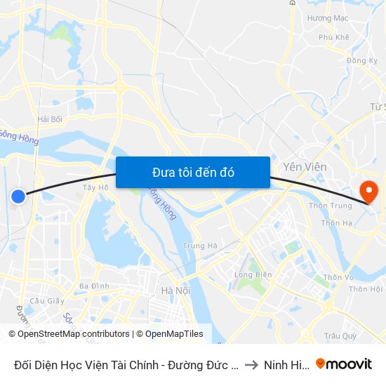 Đối Diện Học Viện Tài Chính - Đường Đức Thắng to Ninh Hiệp map