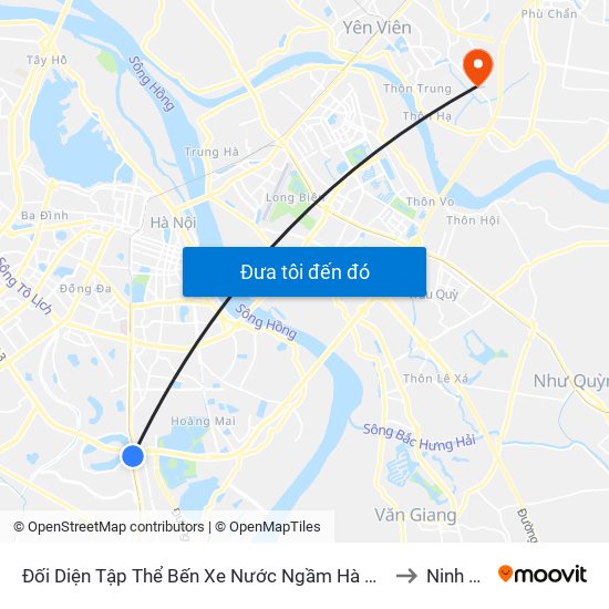 Đối Diện Tập Thể Bến Xe Nước Ngầm Hà Nội - Ngọc Hồi to Ninh Hiệp map