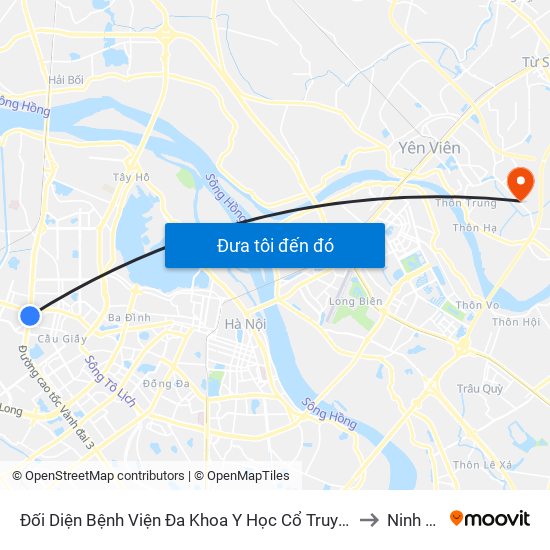 Nhà Máy Nước Mai Dịch - Phạm Hùng to Ninh Hiệp map