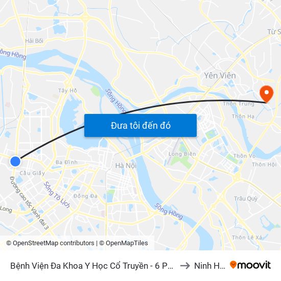 Công Ty Miwon - Phạm Hùng to Ninh Hiệp map