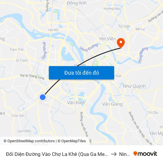 Đối Diện Đường Vào Chợ La Khê (Qua Ga Metro La Khê) - 405 Quang Trung (Hà Đông) to Ninh Hiệp map