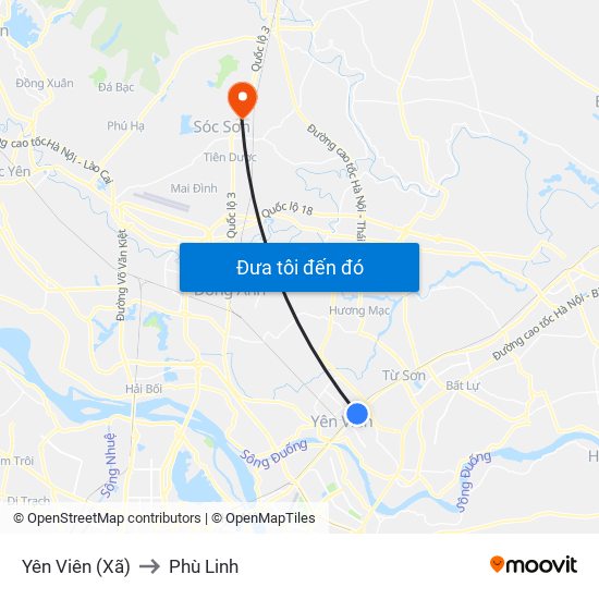 Yên Viên (Xã) to Phù Linh map