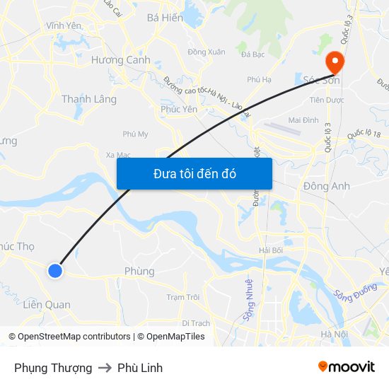 Phụng Thượng to Phù Linh map