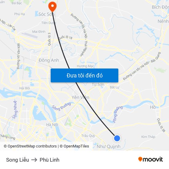 Song Liễu to Phù Linh map