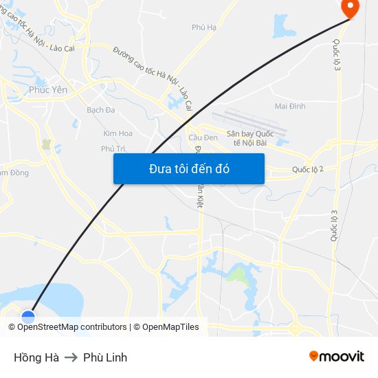 Hồng Hà to Phù Linh map