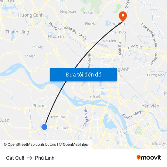 Cát Quế to Phù Linh map