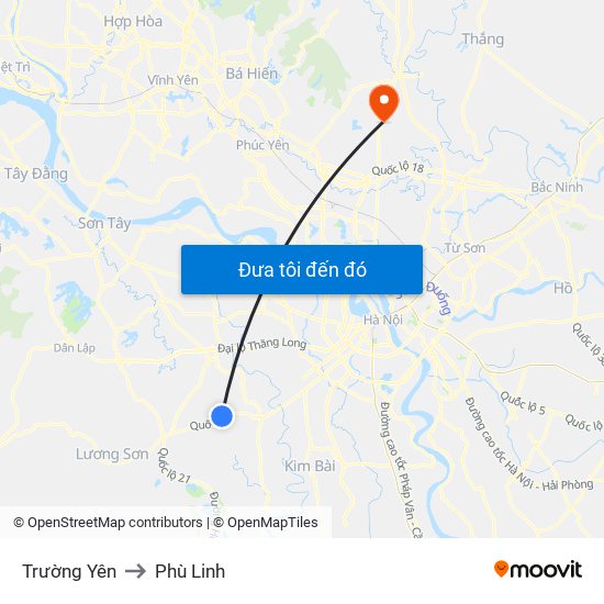 Trường Yên to Phù Linh map