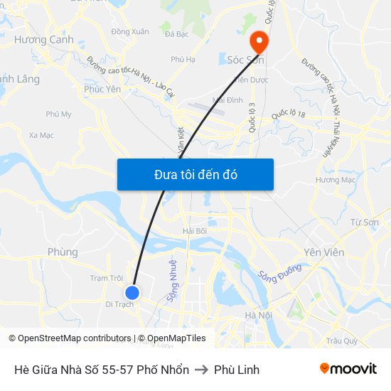 Hè Giữa Nhà Số 55-57 Phố Nhổn to Phù Linh map