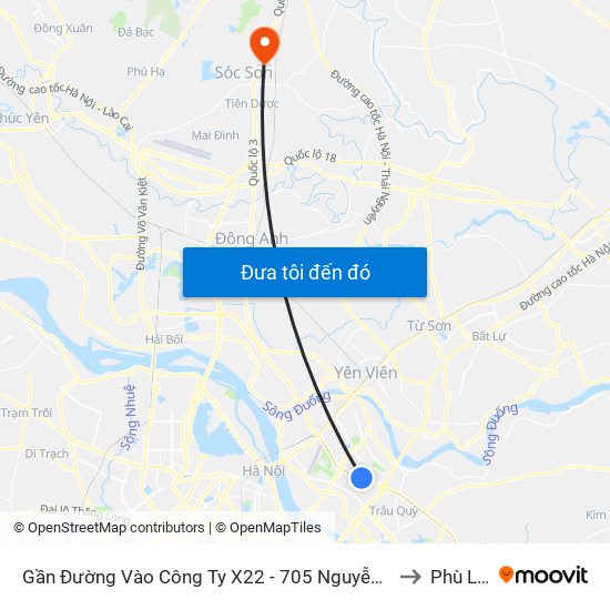 Gần Đường Vào Công Ty X22 - 705 Nguyễn Văn Linh to Phù Linh map