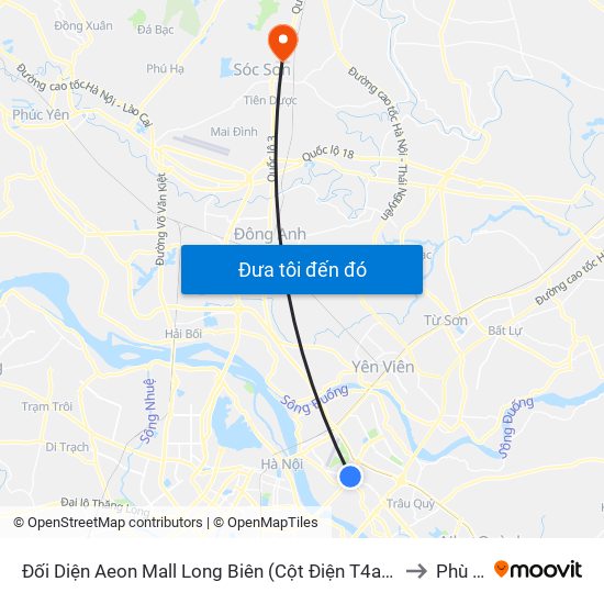 Đối Diện Aeon Mall Long Biên (Cột Điện T4a/2a-B Đường Cổ Linh) to Phù Linh map