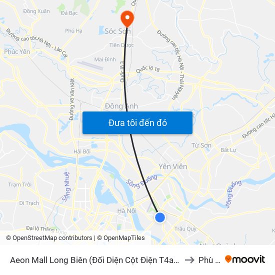 Aeon Mall Long Biên (Đối Diện Cột Điện T4a/2a-B Đường Cổ Linh) to Phù Linh map