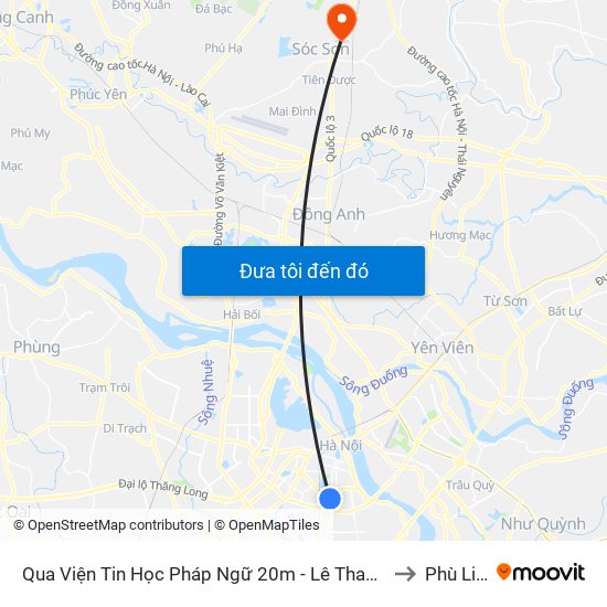 Qua Viện Tin Học Pháp Ngữ 20m - Lê Thanh Nghị to Phù Linh map