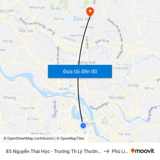 85 Nguyễn Thái Học - Trường Th Lý Thường Kiệt to Phù Linh map
