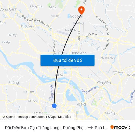 Đối Diện Bưu Cục Thăng Long - Đường Phạm Hùng to Phù Linh map