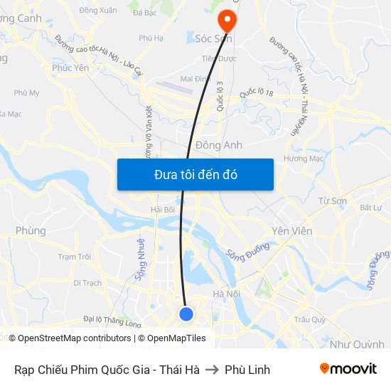 Rạp Chiếu Phim Quốc Gia - Thái Hà to Phù Linh map