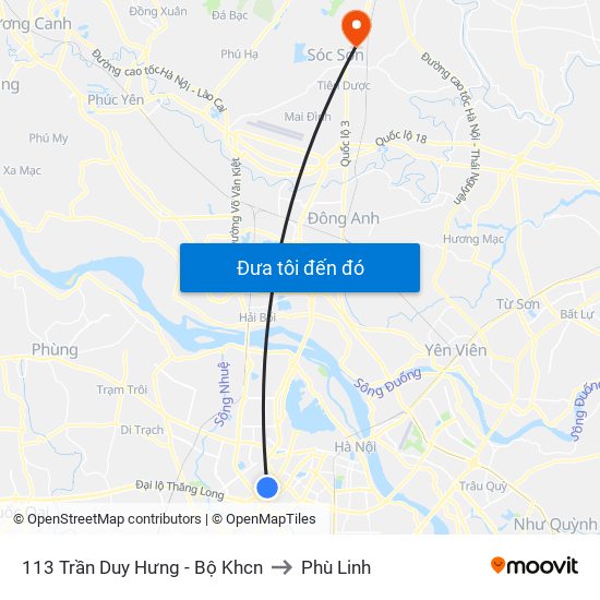 113 Trần Duy Hưng - Bộ Khcn to Phù Linh map