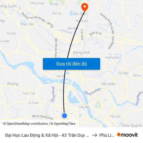 Đại Học Lao Động & Xã Hội - 43 Trần Duy Hưng to Phù Linh map