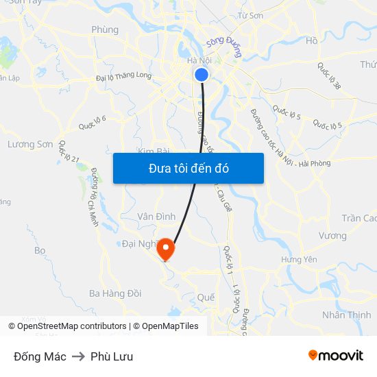 Đống Mác to Phù Lưu map