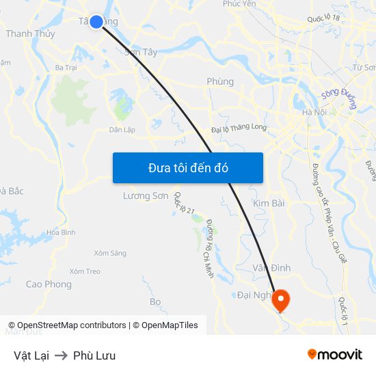 Vật Lại to Phù Lưu map
