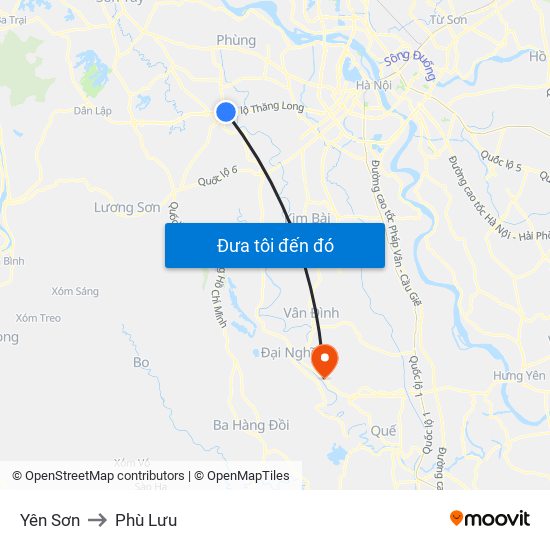 Yên Sơn to Phù Lưu map