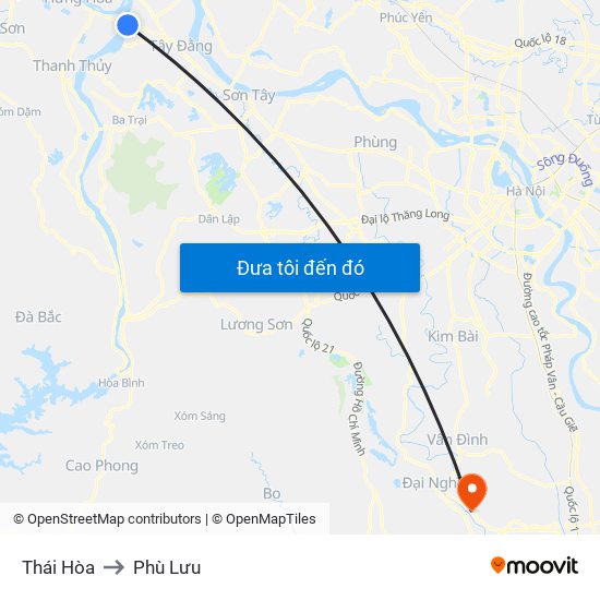 Thái Hòa to Phù Lưu map