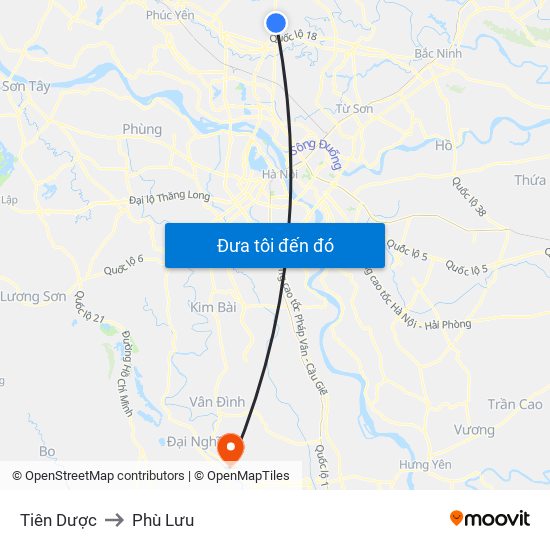 Tiên Dược to Phù Lưu map