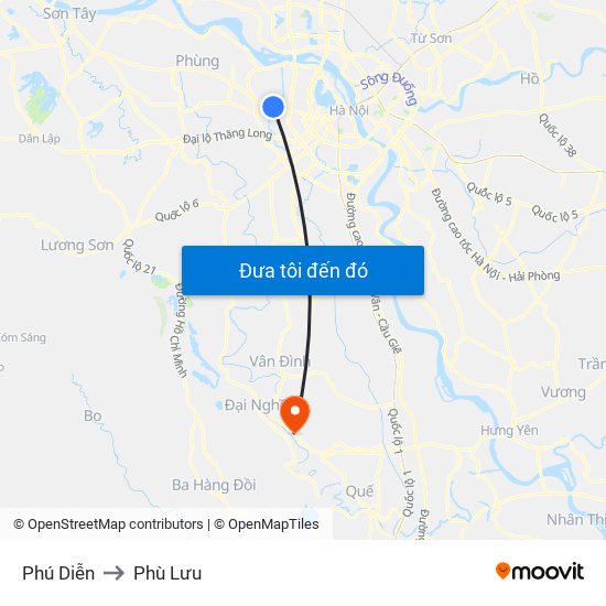 Phú Diễn to Phù Lưu map