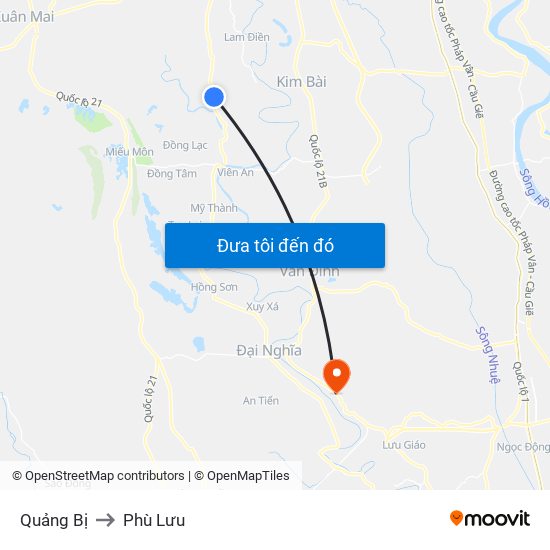 Quảng Bị to Phù Lưu map