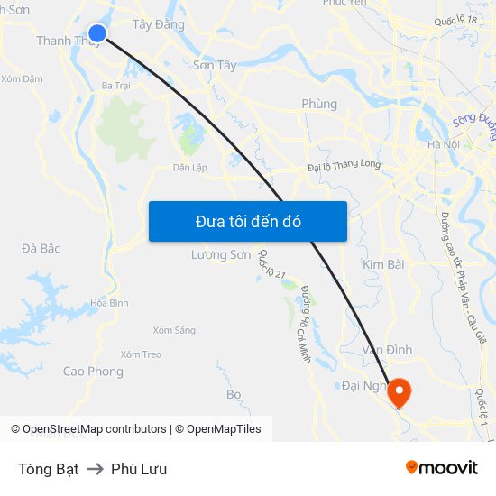 Tòng Bạt to Phù Lưu map