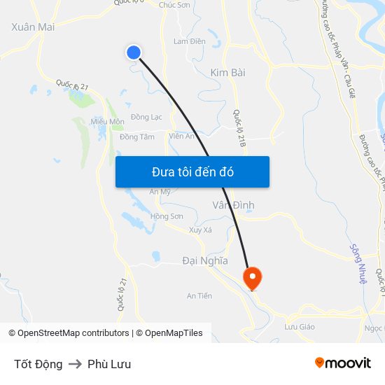 Tốt Động to Phù Lưu map