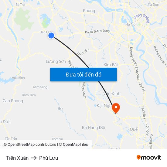 Tiến Xuân to Phù Lưu map