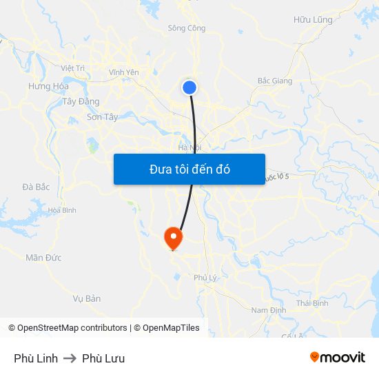 Phù Linh to Phù Lưu map