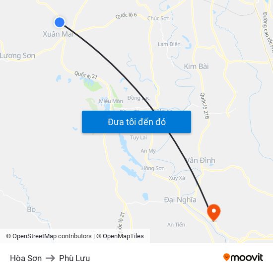 Hòa Sơn to Phù Lưu map