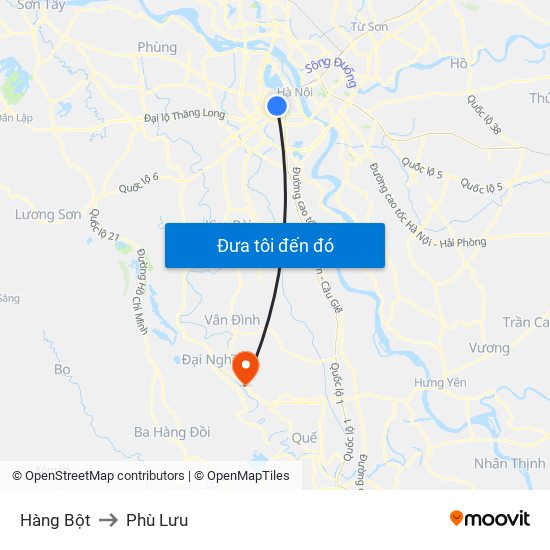Hàng Bột to Phù Lưu map