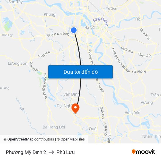 Phường Mỹ Đình 2 to Phù Lưu map