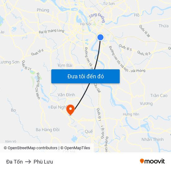 Đa Tốn to Phù Lưu map