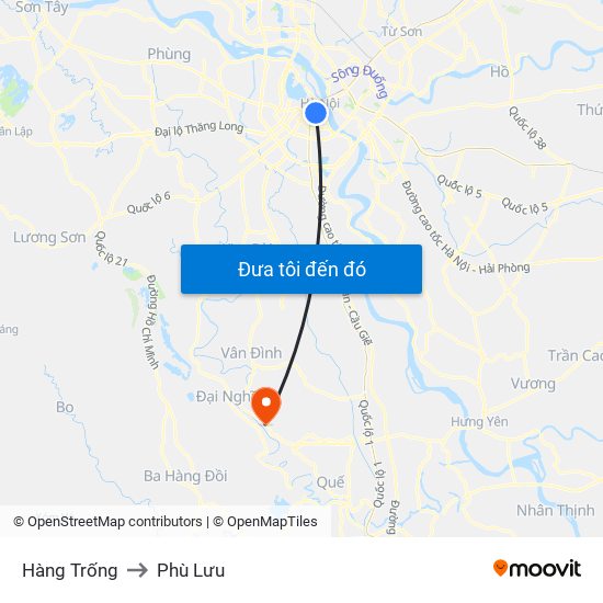 Hàng Trống to Phù Lưu map