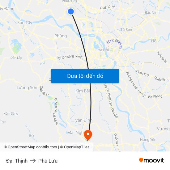 Đại Thịnh to Phù Lưu map