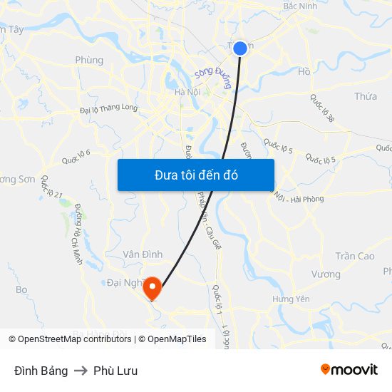 Đình Bảng to Phù Lưu map