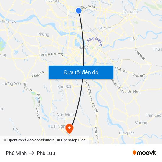 Phú Minh to Phù Lưu map