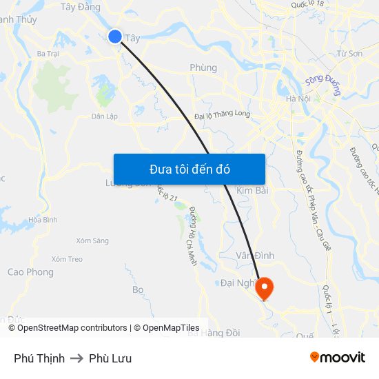 Phú Thịnh to Phù Lưu map