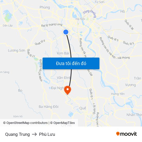 Quang Trung to Phù Lưu map