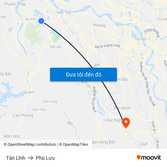 Tản Lĩnh to Phù Lưu map