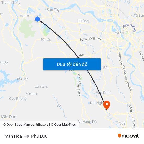 Vân Hòa to Phù Lưu map