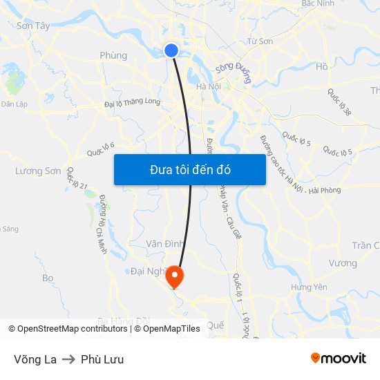 Võng La to Phù Lưu map