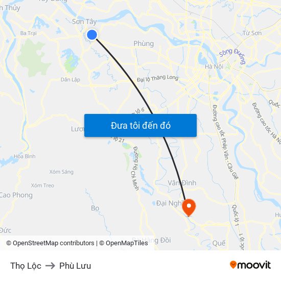 Thọ Lộc to Phù Lưu map