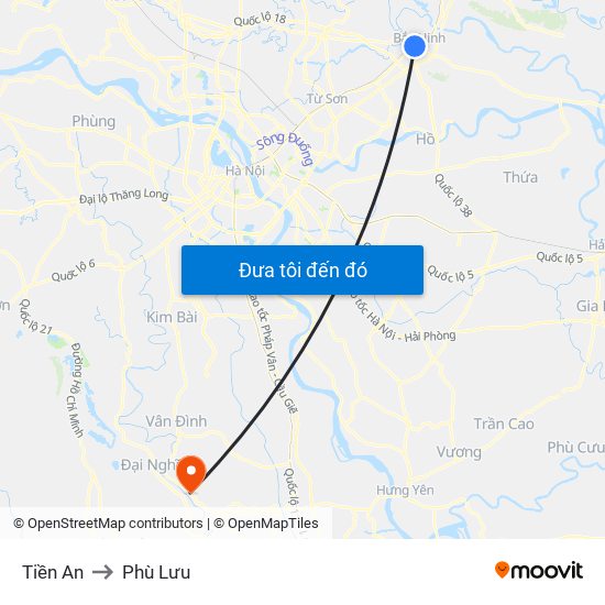 Tiền An to Phù Lưu map