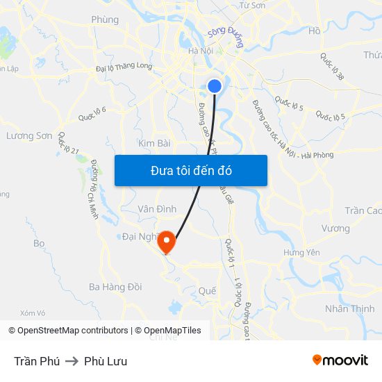 Trần Phú to Phù Lưu map