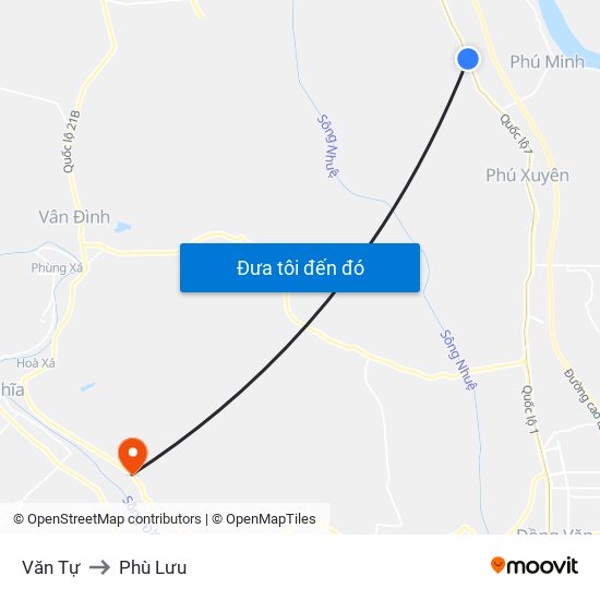 Văn Tự to Phù Lưu map