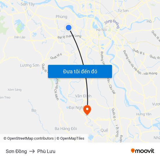 Sơn Đồng to Phù Lưu map